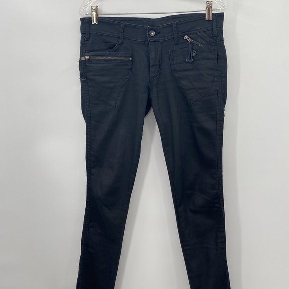 STRETCH SKINNY JEANS BLACK WOMENS SIZE 28 - Picture 1 of 6